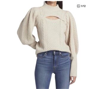 Sea New York- Juliette Cable Knit Cutout Sweater- Size- S